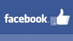 Facebook logo with "like" hand