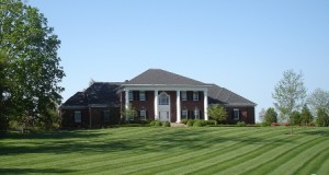 An big house with garden around