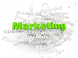 marketing green word in a tag cloud